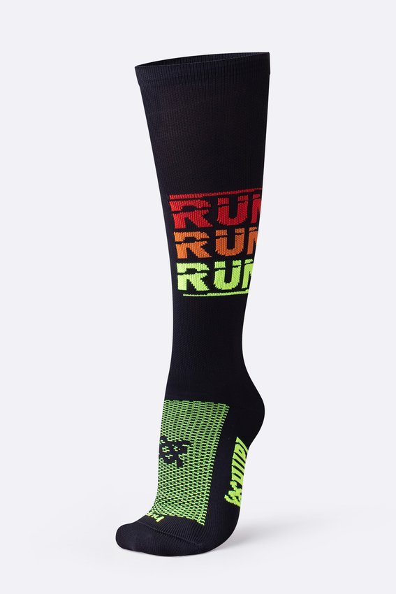 MEIA HUPI RUN RUN RUN PRETO LONGA | TAM.: UNICO (36-42)