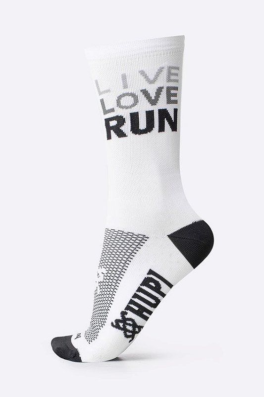 MEIA HUPI LIVE LOVE RUN BRANCO | TAM.: UNICO (36-42)