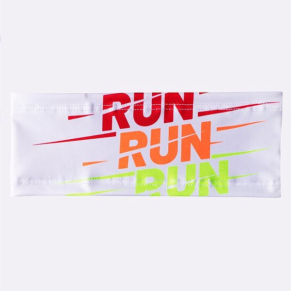 TESTEIRA HUPI HEADBAND BANDANA RUN RUN RUN BRANCO