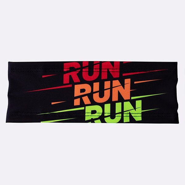 TESTEIRA HUPI HEADBAND BANDANA RUN RUN RUN PRETO