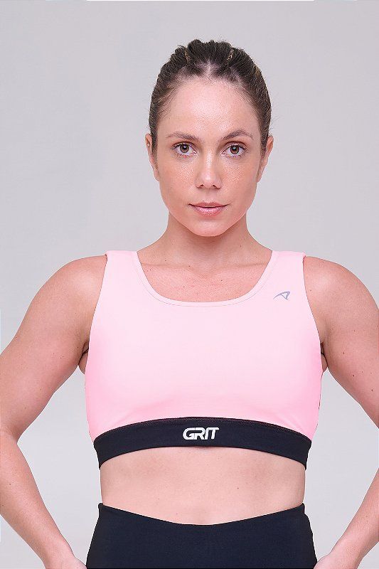 Top Authen Grit Bossa Reto Coral/Laranja/Preto