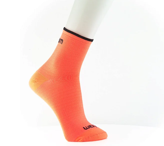 Meia Rikam Performance Cano Curto Compressão Fio Emana Light - Laranja Neon - Masculina 39/43
