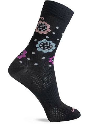 Meia Rikam Performance Cano Médio Microfibra Feminina Preta FLORES