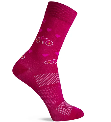 Meia Rikam Performance Cano Médio Microfibra Feminina Rosa BIKE