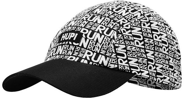 BONE PARA CORRIDA HUPI RUN RUN COR: PRETO/BRANCO | TAM.: UNICO
