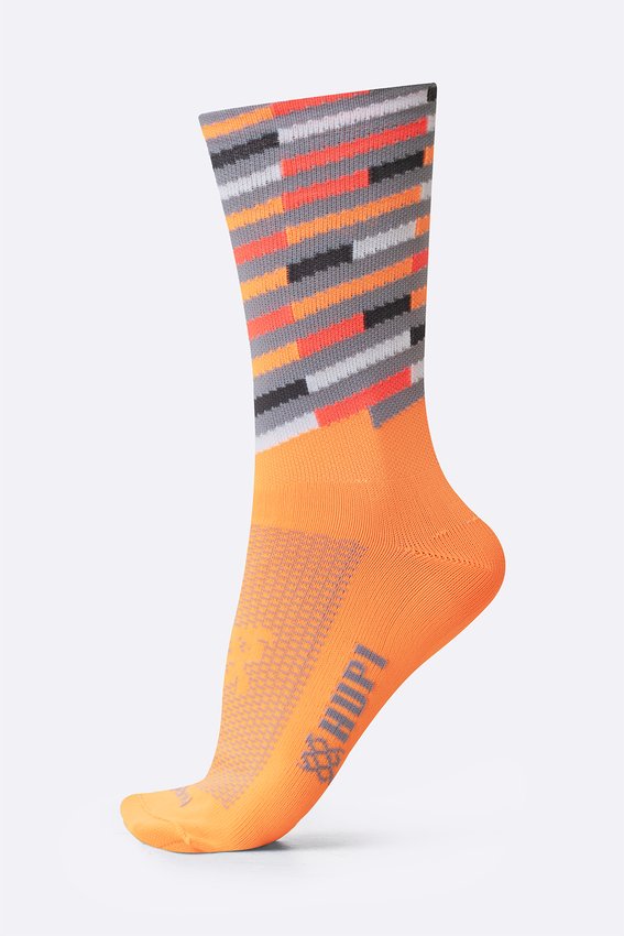 MEIA HUPI TRIPLO COLORS LARANJA COR: CINZA/LARANJA | TAM.: UNICO