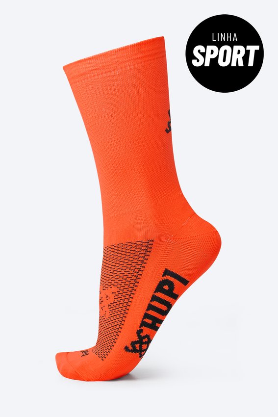 MEIA HUPI SPORT LARANJA NEON LISO COR: ALARANJADO | TAM.: UNICO