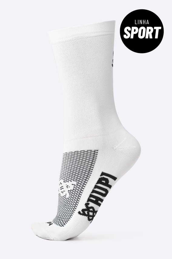 MEIA HUPI SPORT BRANCO LISO COR: BRANCO | TAM.: UNICO