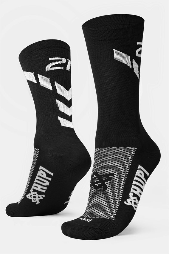 MEIA HUPI 21K HERO ( MEIA PRETO/ ESCRITO BRANCO) | TAM.: UNICO (36-42)