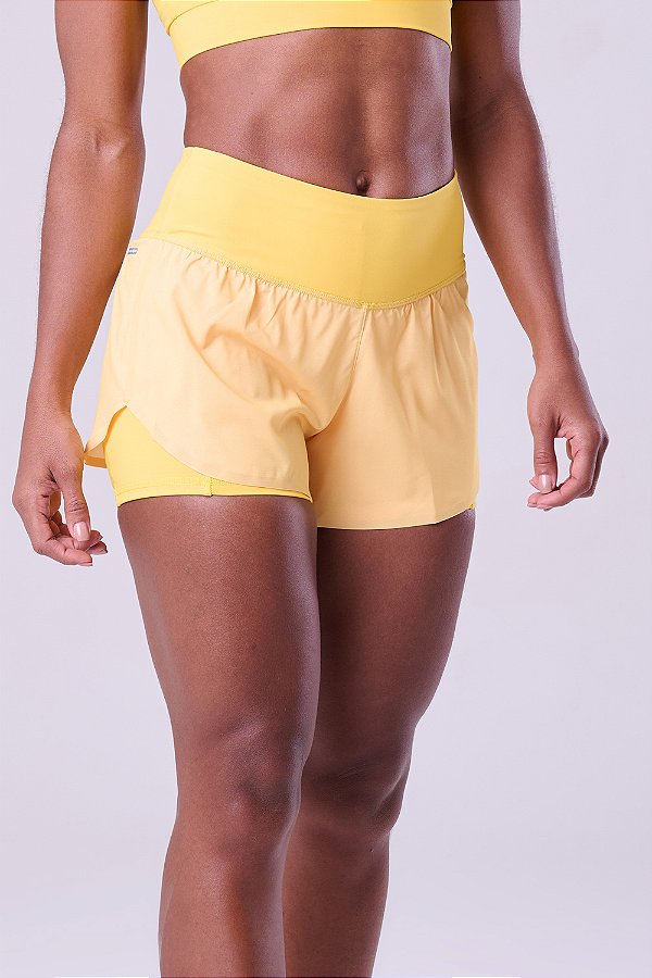 Short com Bermuda Signature Samba 2 em 1 | Amarelo