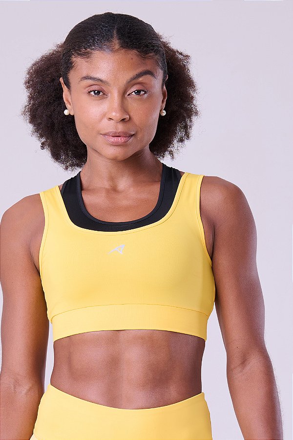Top Authen Signature Samba 2 em 1  Dupla Face | Amarelo/ Preto