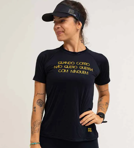 Camiseta Baby Look Fastpace Quando Corro | Preto
