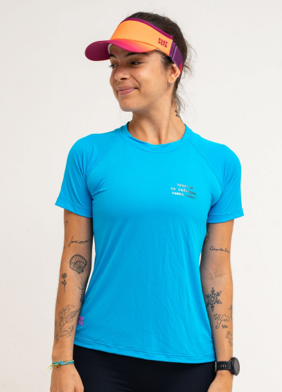 Camiseta Baby Look Vamos Voar | Azul Claro - Fastpace