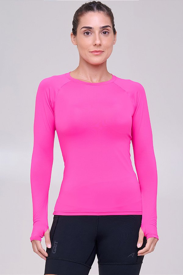 Camiseta Authen Manga Longa Keep Cool Needed Rosa