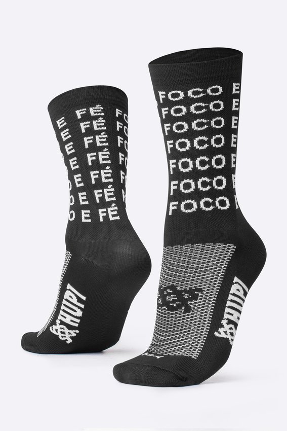 MEIA HUPI FOCO FORCA E FE COR: PRETO.  TAM.: UNICO.