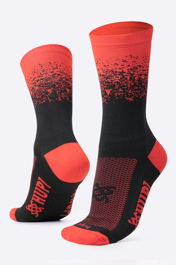 MEIA HUPI SPLASH PRETO/LARANJA NEON COR: PRETO/ALARANJADO.  TAM.: UNICO.