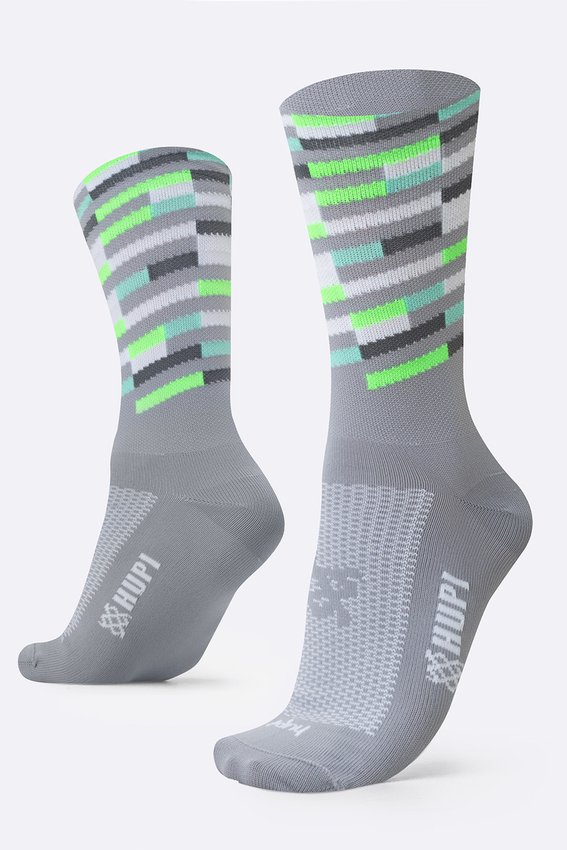 MEIA HUPI TRIPLO COLORS CINZA COR: CINZA/VERDE.  TAM.: UNICO.