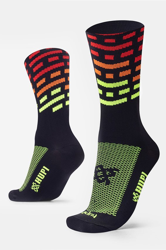 MEIA HUPI TRIPLO COLORS PRETO COR: PRETO/LARANJA.  TAM.: UNICO.