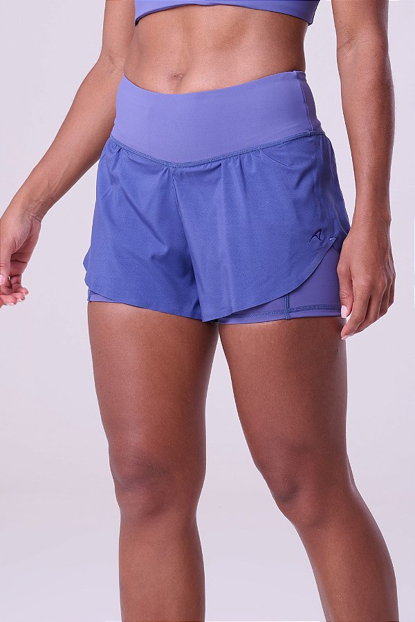 Short com Bermuda Signature Samba 2 em 1 Azul Escuro