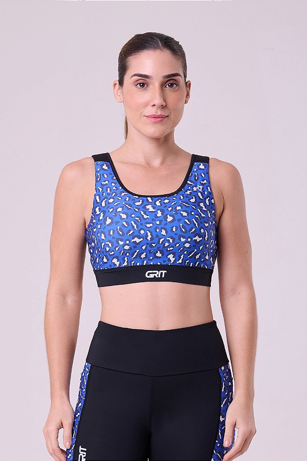 Top Grit Bossa Reto C/ Bolso Ajustavel Preto/Estampa Fera