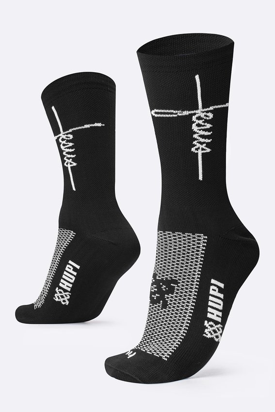 MEIA HUPI JESUS PRETO/BRANCO - LT COR: PRETO/BRANCO.  TAM.: UNICO.  - HUPI