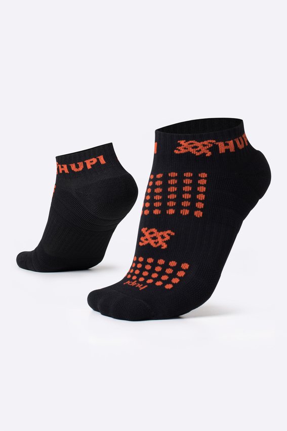 MEIA HUPI RUNNING PRO PRETO/LARANJA COR: PRETO/ALARANJADO.  TAM.: UNICO.  - HUPI