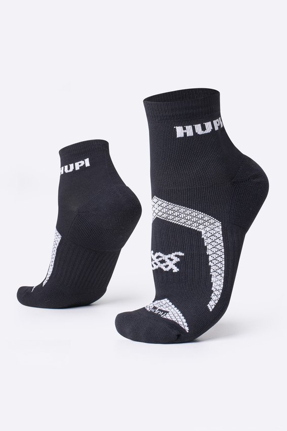 MEIA HUPI RUNNING PRO PRIME PRETO/BRANCO COR: PRETO/BRANCO.  TAM.: UNICO.  - HUPI