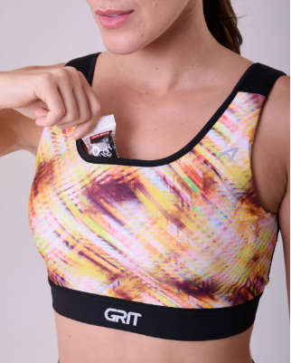 Top Grit Bossa Reto C/ Bolso Ajustavel Preto/Estampa Realce