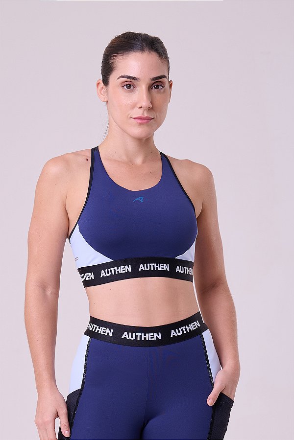 Top Essential Flex Block Nadador IND Azul Marinho / Azul Claro / Preto
