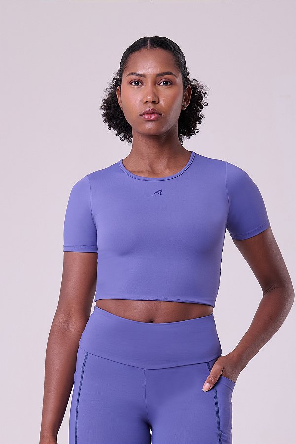Camiseta Signature Cropped Samba Azul  Escuro