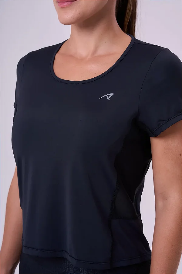 CAMISETA CROPPED TEXTURIZADA | PRETO