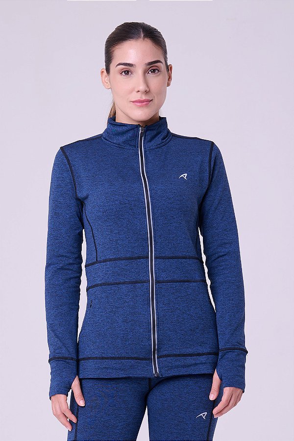 Jaqueta Thermal Alongada Refletiva Defend | Azul Mescla