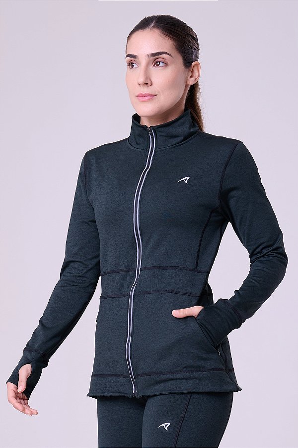 Jaqueta Thermal Alongada Refletiva Defend | Verde Mescla