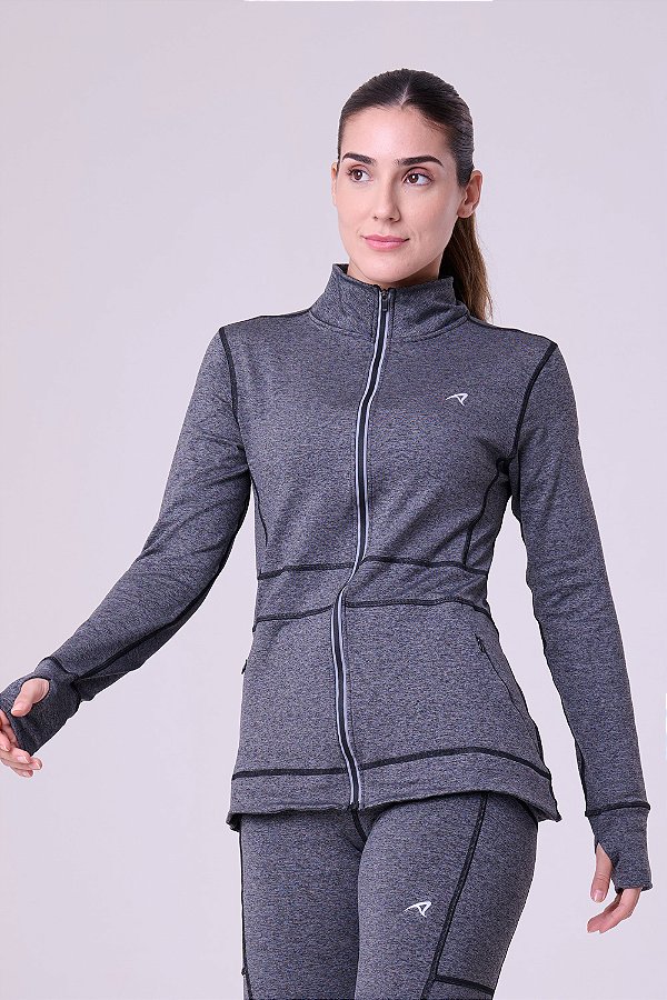 Jaqueta Thermal Alongada Refletiva Defend | Preto Mescla