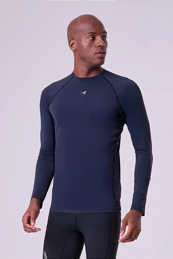 CAMISETA GRIT BOSSA MANGA LONGA UV50 MASCULINA | PRETO