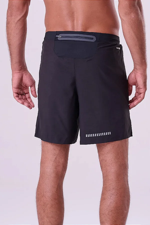 SHORT COM BERMUDA GRIT BOSSA 5 BOLSOS 7" MASC | PRETO