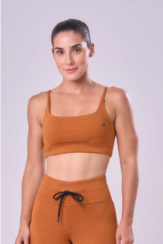 TOP RETO ALCAS FINAS ANIMAL TEXTURE COBRE