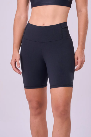 BERMUDA 1 BOLSO COS 360 15CM RIB PRETO