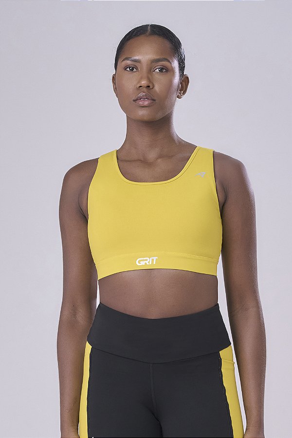 Top Authen Grit Reto Amarelo Manga