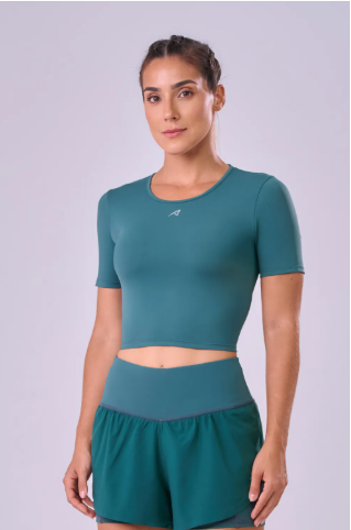 CAMISETA CROPPED SIGNATURE SAMBA  VERDE MEDITERRANEO