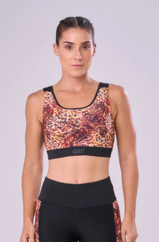 TOP GRIT BOSSA AJUSTAVEL 1 BOLSO RETO PRETO / ESTAMPA DEUSA