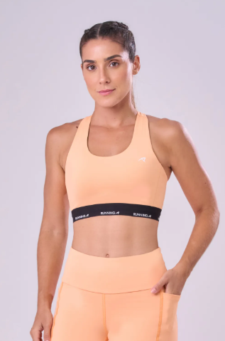 TOP SPRINT GINGA DUPLA FACE LARANJA PESSEGO / PRETO