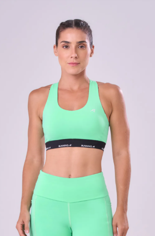 TOP SPRINT GINGA DUPLA FACE  VERDE MENTA / PRETO