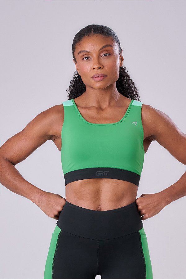 TOP GRIT BOSSA AJUSTAVEL 1 BOLSO RETO VERDE VIBRANTE/VERDE MENTA/PRETO