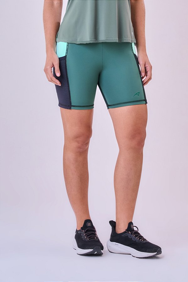 BERMUDA ESSENTIAL FLEX BLOCK 2 BOLSOS 15CM VERDE PINHEIRO/VERDE VIBRANTE