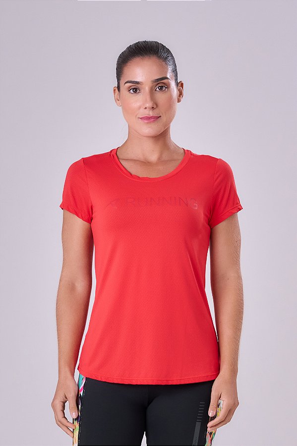 CAMISETA KEEP COOL RUNNING VERMELHO HIBISCUS