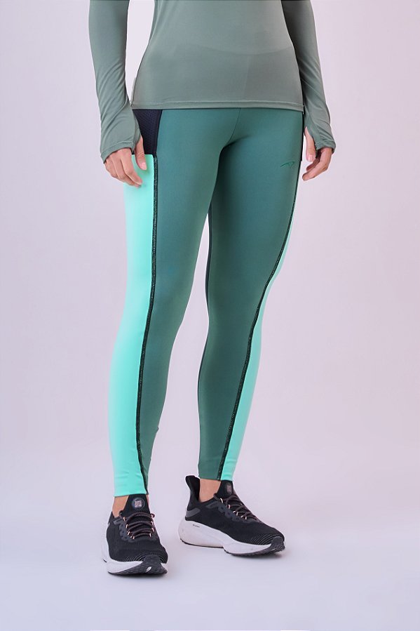 LEGGING ESSENTIAL FLEX BLOCK 2 BOLSOS VERDE PINHEIRO/VERDE VIBRANTE