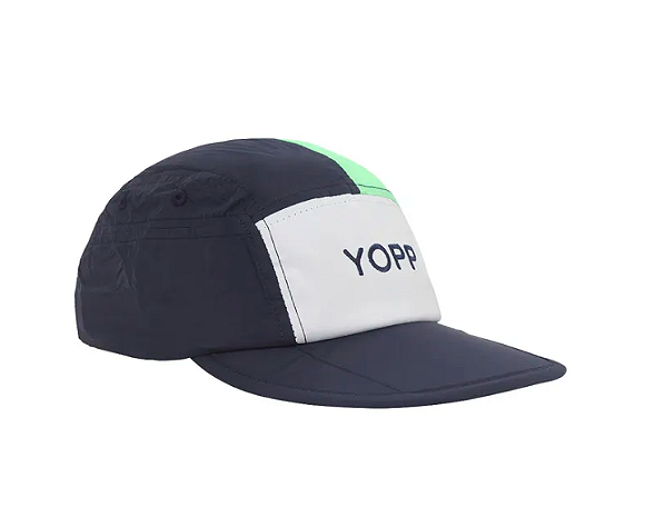 Bone Esportivo Yopp 5 Panel - Branco e Verde