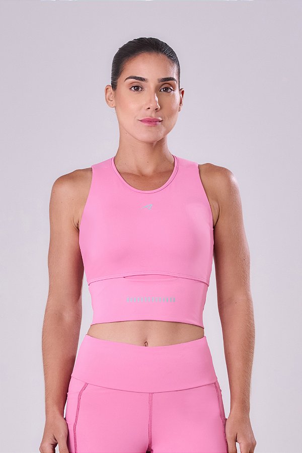 TOP CROPPED GRIT BOSSA 1 BOLSAO ROSA MALVA