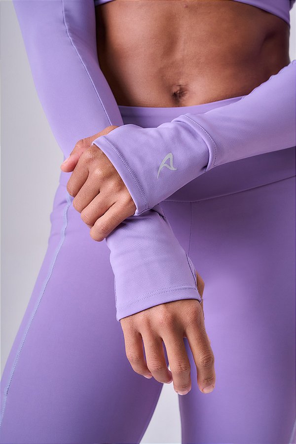 MANGUITO COAT DE COMPRESSAO C/ ABERTURA PARA RELOGIO E DEDEIRA ROXO NEVOA